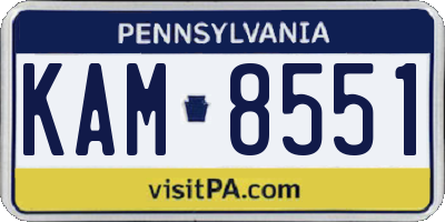 PA license plate KAM8551