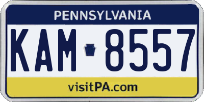 PA license plate KAM8557