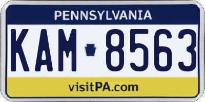 PA license plate KAM8563