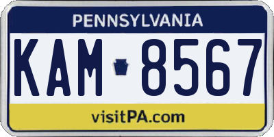 PA license plate KAM8567