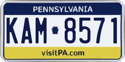 PA license plate KAM8571