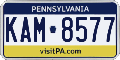 PA license plate KAM8577