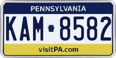 PA license plate KAM8582