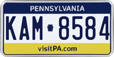 PA license plate KAM8584