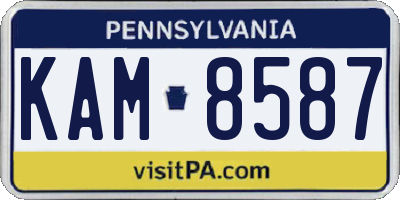 PA license plate KAM8587