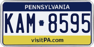 PA license plate KAM8595
