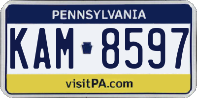 PA license plate KAM8597