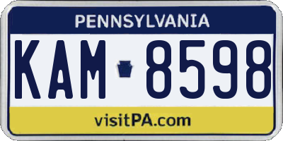 PA license plate KAM8598