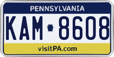 PA license plate KAM8608