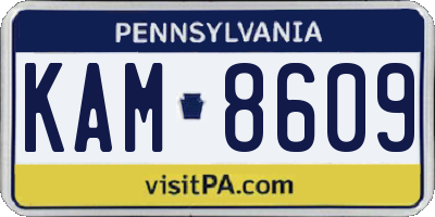 PA license plate KAM8609