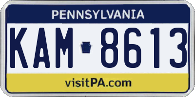 PA license plate KAM8613