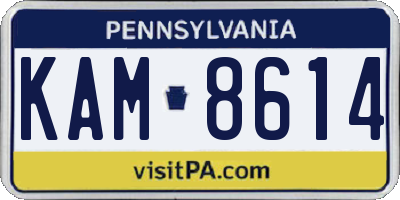 PA license plate KAM8614