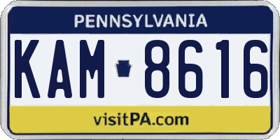 PA license plate KAM8616