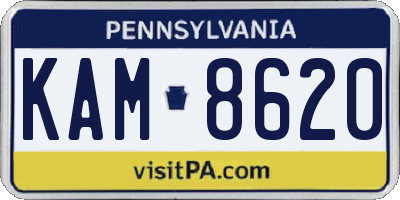 PA license plate KAM8620