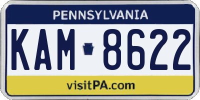 PA license plate KAM8622