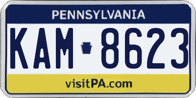 PA license plate KAM8623