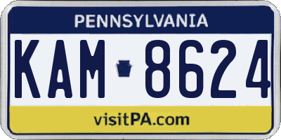 PA license plate KAM8624