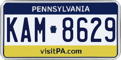 PA license plate KAM8629