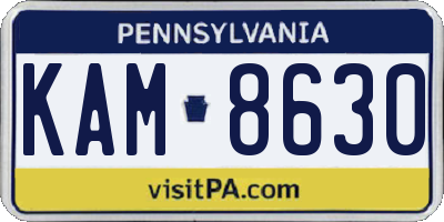 PA license plate KAM8630