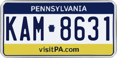 PA license plate KAM8631