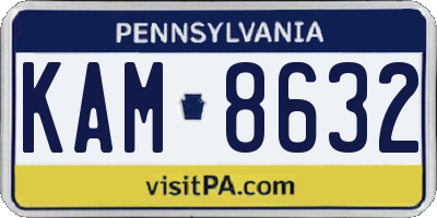 PA license plate KAM8632