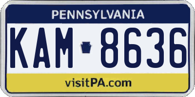 PA license plate KAM8636