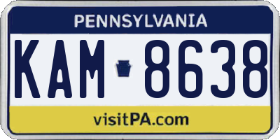 PA license plate KAM8638