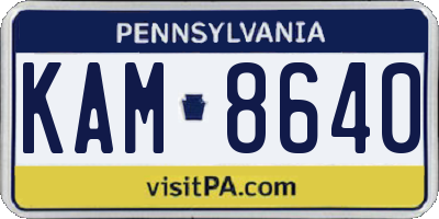 PA license plate KAM8640
