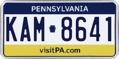 PA license plate KAM8641