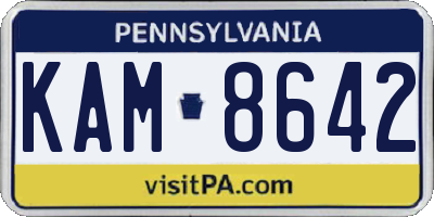 PA license plate KAM8642