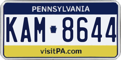 PA license plate KAM8644