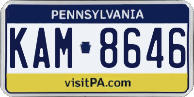 PA license plate KAM8646