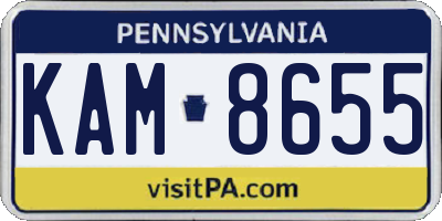 PA license plate KAM8655