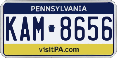 PA license plate KAM8656
