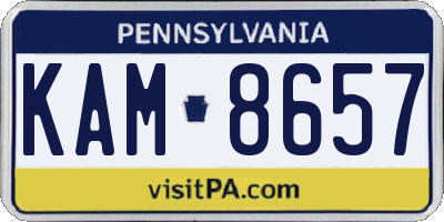 PA license plate KAM8657