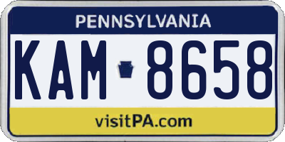 PA license plate KAM8658