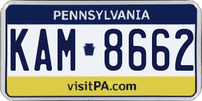 PA license plate KAM8662