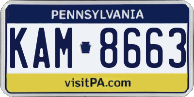PA license plate KAM8663