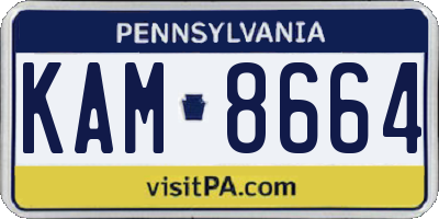 PA license plate KAM8664
