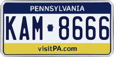 PA license plate KAM8666