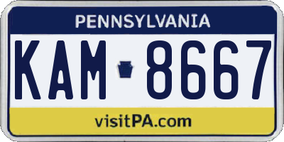 PA license plate KAM8667