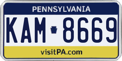 PA license plate KAM8669