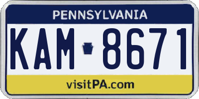 PA license plate KAM8671