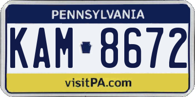 PA license plate KAM8672