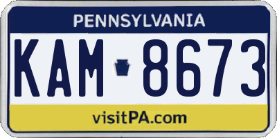 PA license plate KAM8673
