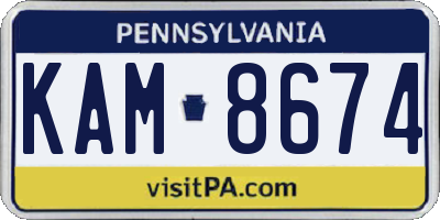 PA license plate KAM8674