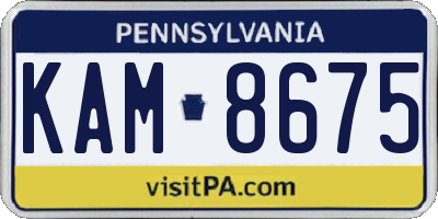 PA license plate KAM8675