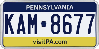 PA license plate KAM8677