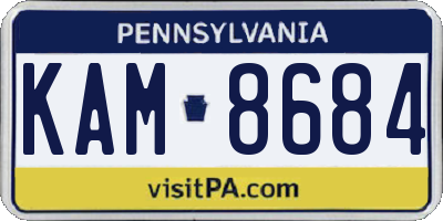 PA license plate KAM8684