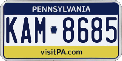 PA license plate KAM8685
